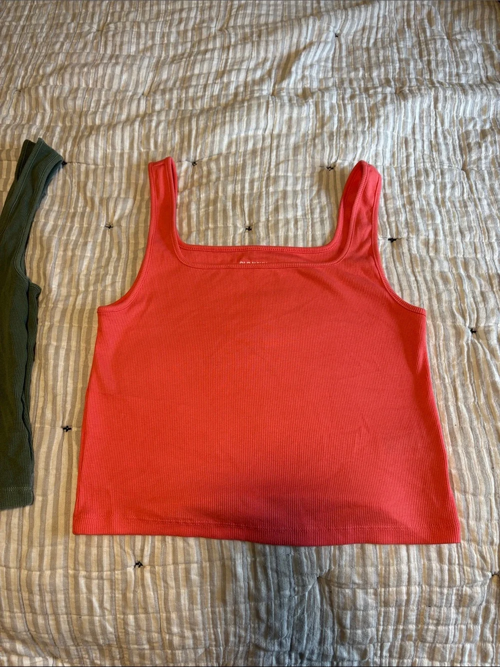 Old Navy Girls' Ribbed Tank Tops - Gray, Pink, Green, Coral Set